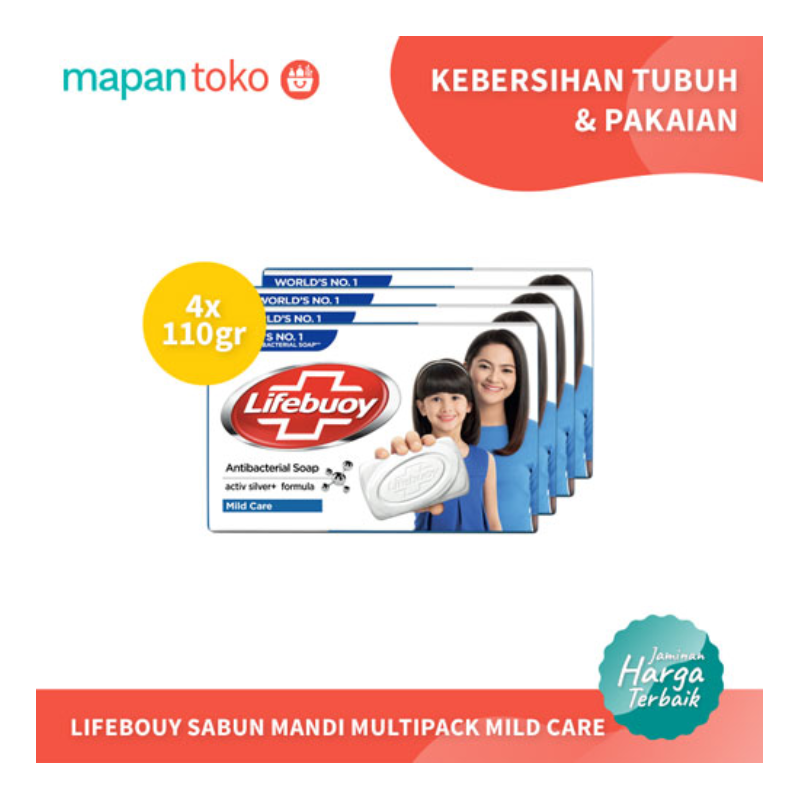 Sabun Mandi Lifebuoy MildCare Putih 110g (Bundle)