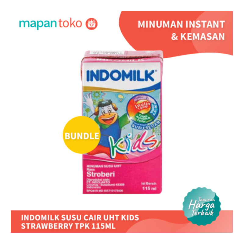 Indomilk Kids Cair UHT Stroberi 115ml (Bundle)