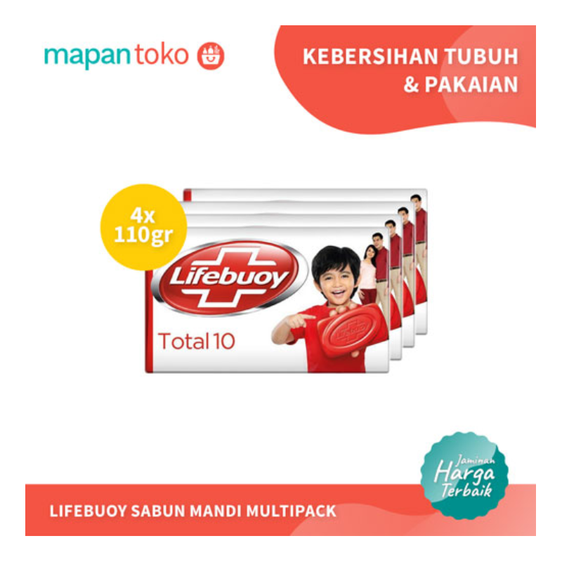 Sabun Mandi Lifebuoy Total Merah 110g (Bundle)