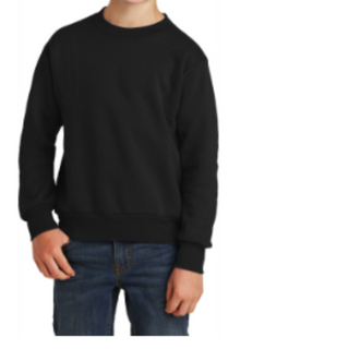 Black Core Fleece Crewneck Sweatshirt- Youth Sizes