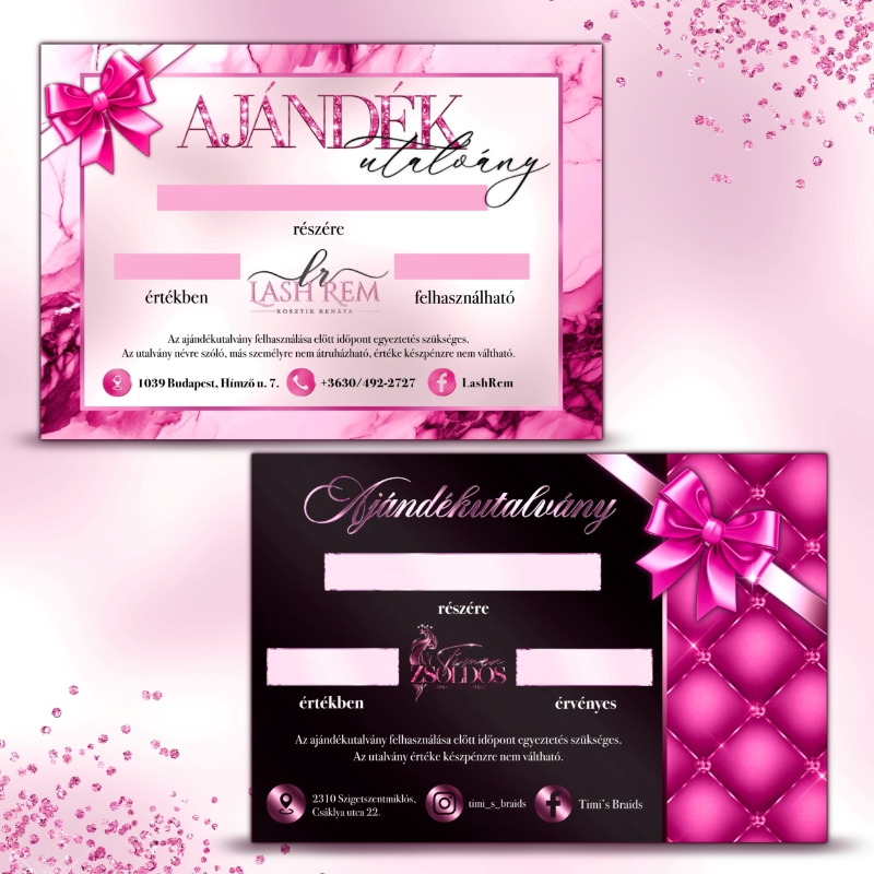 Ajándékutalvány tervezés 