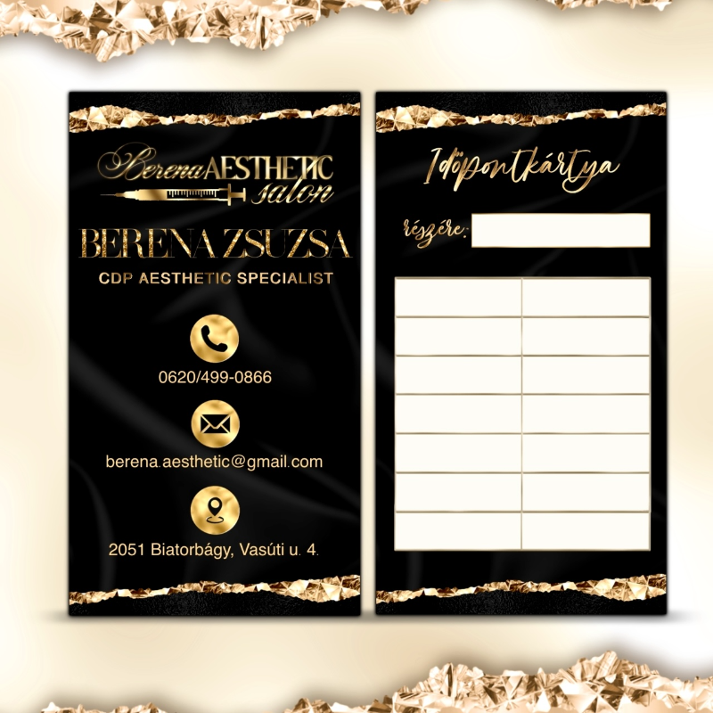 Időpontkártya tervezés 