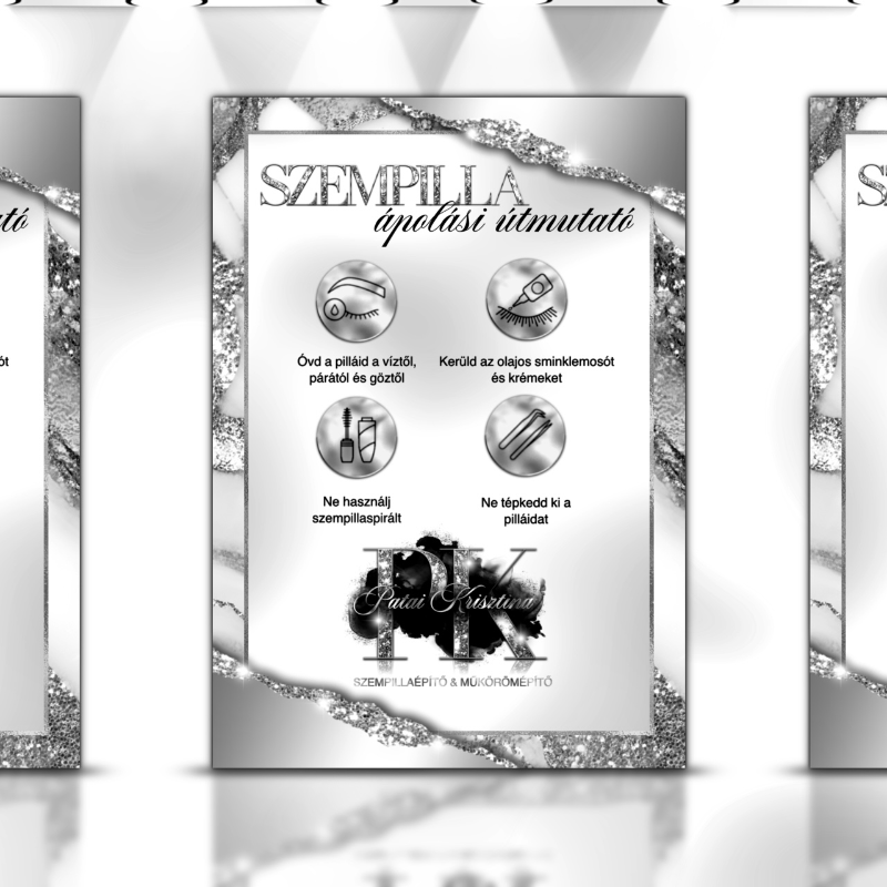 Ápolási útmutató kártya tervezés