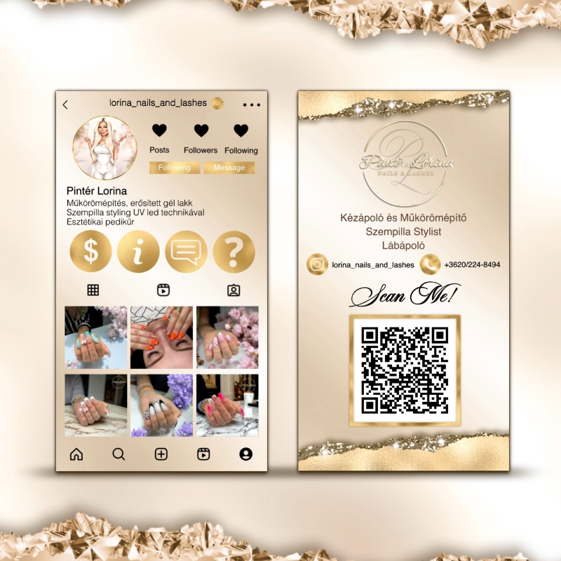Névjegykártya tervezés "Instagram stílusban"