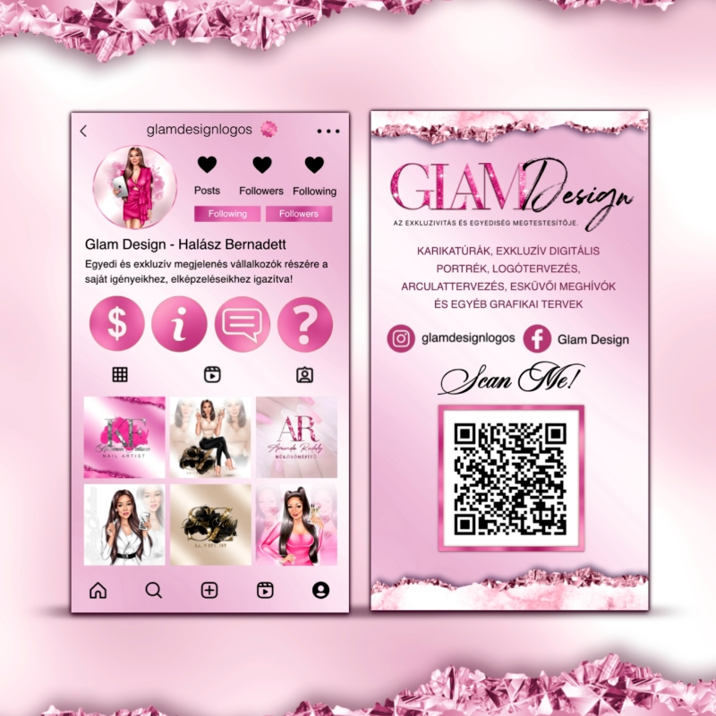 Névjegykártya tervezés "Instagram stílusban"