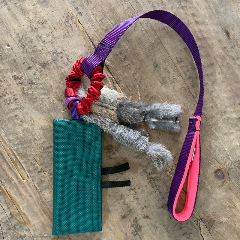 Long Tug with Rabbit Fur and Treat Pouch