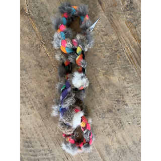 Rabbit Fur Braided Hoop Tug