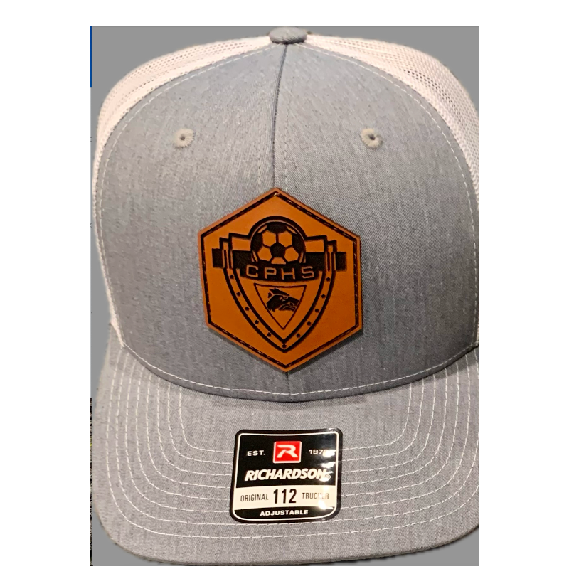 Richardson Leather Patch Trucker Cap  Grey