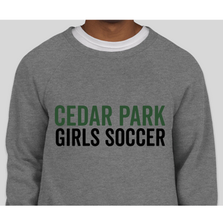 Cedar Park Girls Soccer Sweatshirt  Bella + Canvas Ultra Soft Crewneck Sweatshirt ( deep heather)
