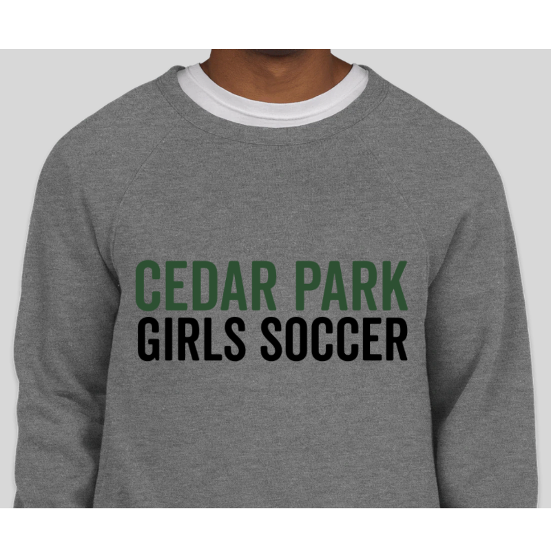 Cedar Park Girls Soccer Sweatshirt  Bella + Canvas Ultra Soft Crewneck Sweatshirt ( deep heather)