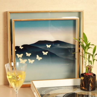 TR0031-Butterfly In Horizon Wooden Tray