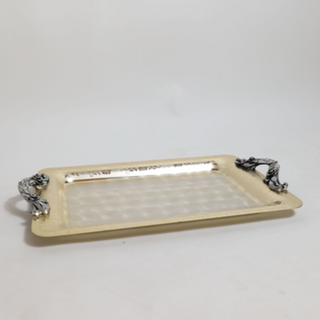 AR0084-Gold Plated Tray With Galvanic Handle