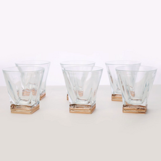 WG0010-V Shape Whisky Glass With Rose Gold Detail