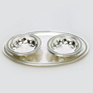 AR0080-Silver Finish Nut Bowl With Tray