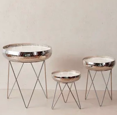 AR0093-Nilkamal Silver Candle With Stand