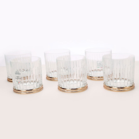 WG0008-Round whisky glass with rose gold detail
