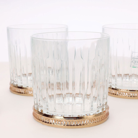 WG0012-Round whisky glass with gold detail