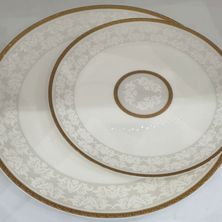 DS0024-Gold Edge Glazed Dinner Set