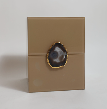 BA0112-Glitz Beige Agate Dustbin