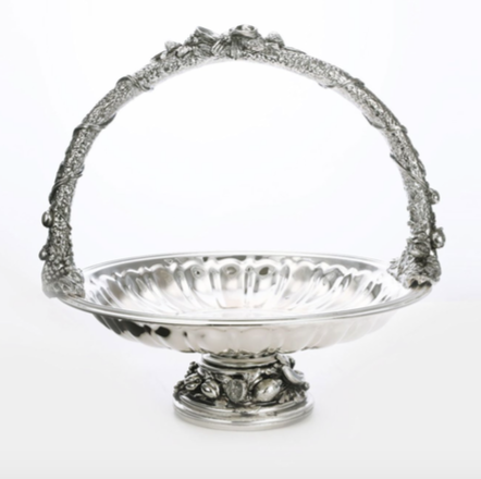 AR0076-Silver Plated Centre Piece With Handle