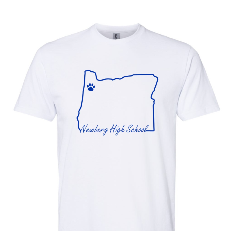 Newberg Oregon Blue; White T-Shirt Main Image