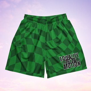 🚨NEW🚨HybridCherry “Equality Is In Motion” Mesh Shorts (Green/Checkered)