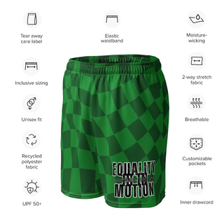 🚨NEW🚨HybridCherry “Equality Is In Motion” Mesh Shorts (Green/Checkered) - Thumbnail 2