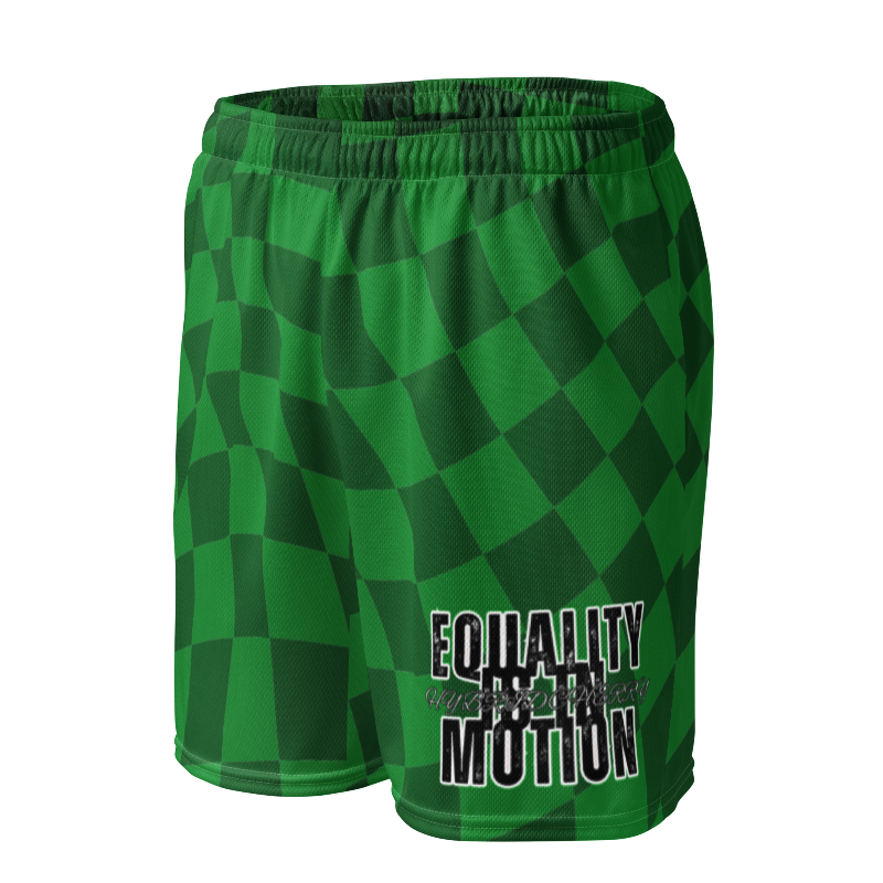 🚨NEW🚨HybridCherry “Equality Is In Motion” Mesh Shorts (Green/Checkered) - Thumbnail (Preview) 5