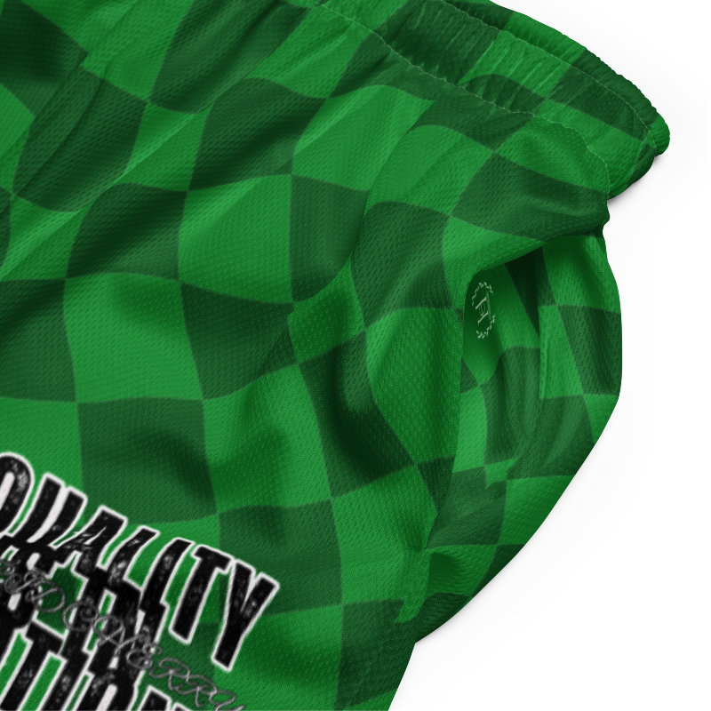 🚨NEW🚨HybridCherry “Equality Is In Motion” Mesh Shorts (Green/Checkered) - Thumbnail (Preview) 3