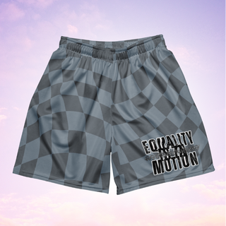 🚨NEW🚨HybridCherry “Equality Is In Motion” Mesh Shorts (Grey/Checkered)