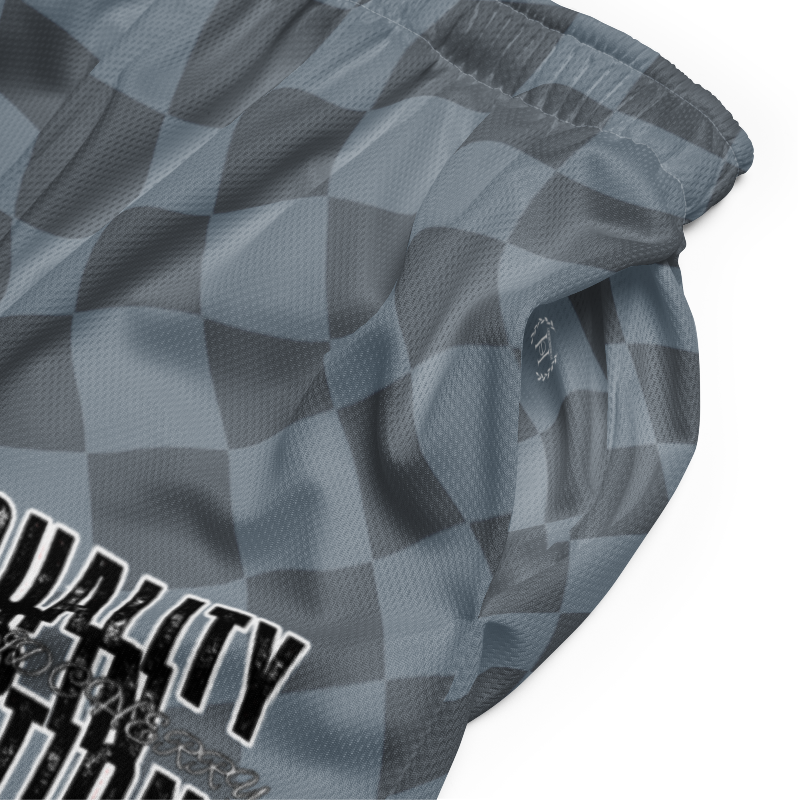 🚨NEW🚨HybridCherry “Equality Is In Motion” Mesh Shorts (Grey/Checkered) - Thumbnail (Preview) 3