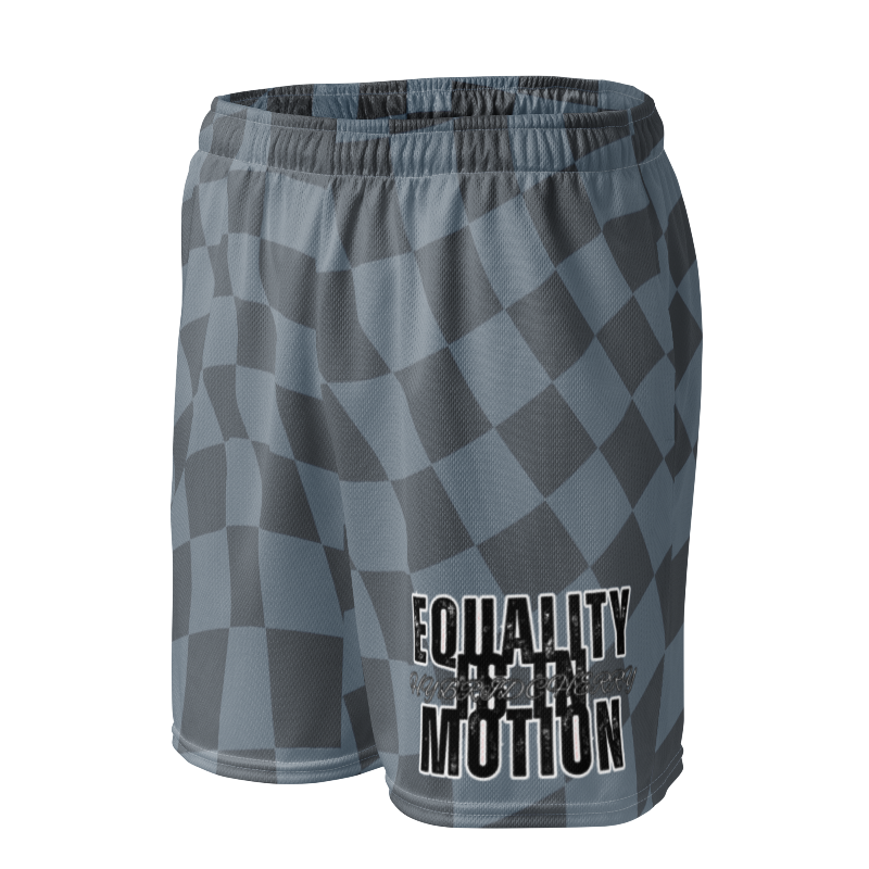 🚨NEW🚨HybridCherry “Equality Is In Motion” Mesh Shorts (Grey/Checkered) - Thumbnail (Preview) 5