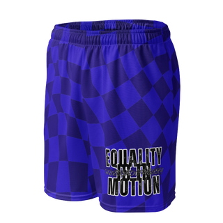 🚨NEW🚨HybridCherry “Equality Is In Motion” Mesh Shorts (Blue/Checkered) - Thumbnail 5