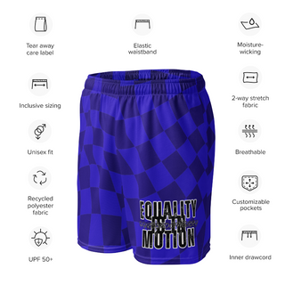 🚨NEW🚨HybridCherry “Equality Is In Motion” Mesh Shorts (Blue/Checkered) - Thumbnail 2