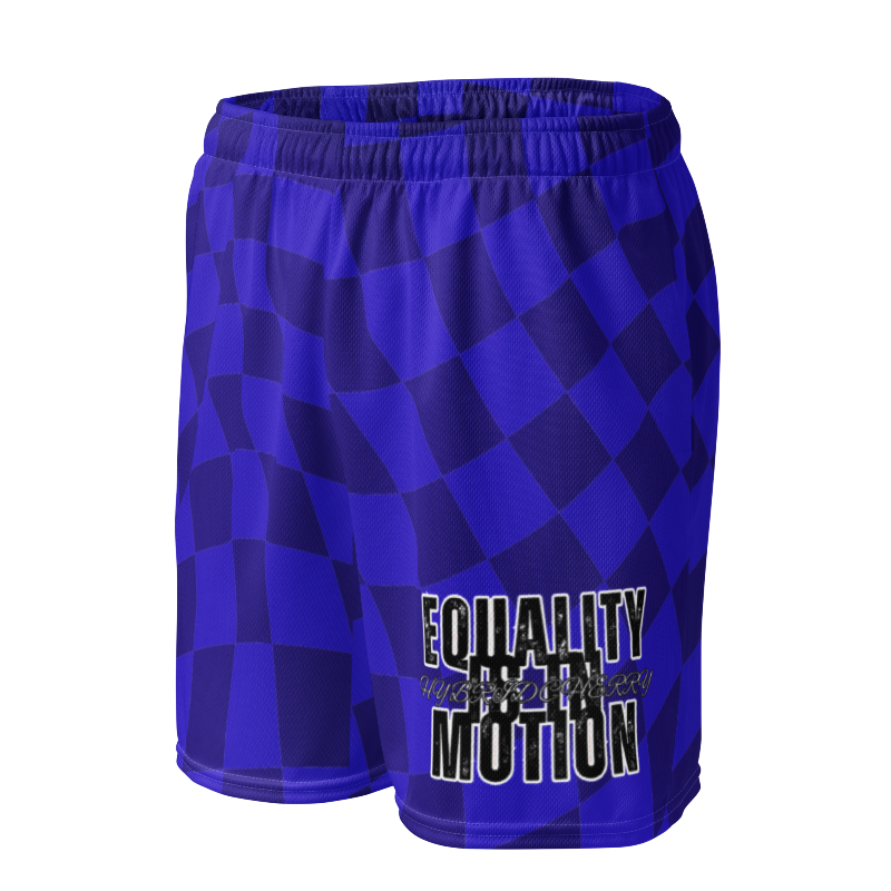 🚨NEW🚨HybridCherry “Equality Is In Motion” Mesh Shorts (Blue/Checkered) - Thumbnail (Preview) 5