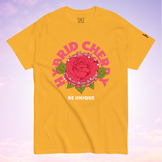 “Be Unique” T-Shirt (Gold/Red Graphic)