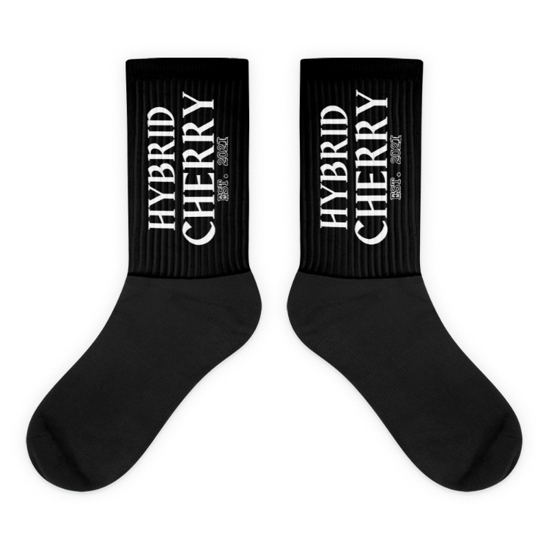 HYBRID CHERRY "EST, 2021" CUSHIONED SOCKS (BLACK/WHITE FONT) Main Image