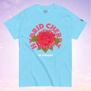 “Be Unique” T-Shirt (Sky Blue/Red Graphic) 