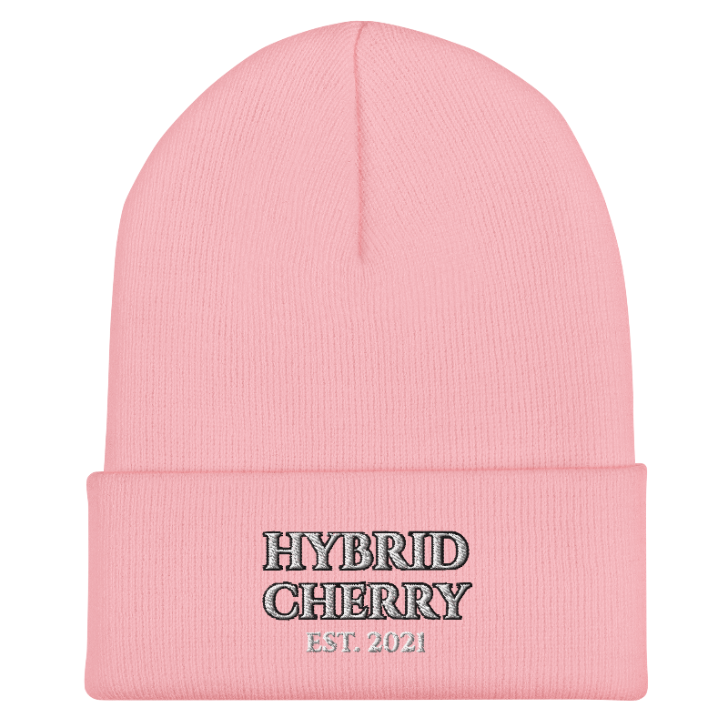 🚨NEW🚨 HYBRIDCHERRY “EST. 2021” Cuffed Beanie (Baby Pink) - Thumbnail (Preview) 2