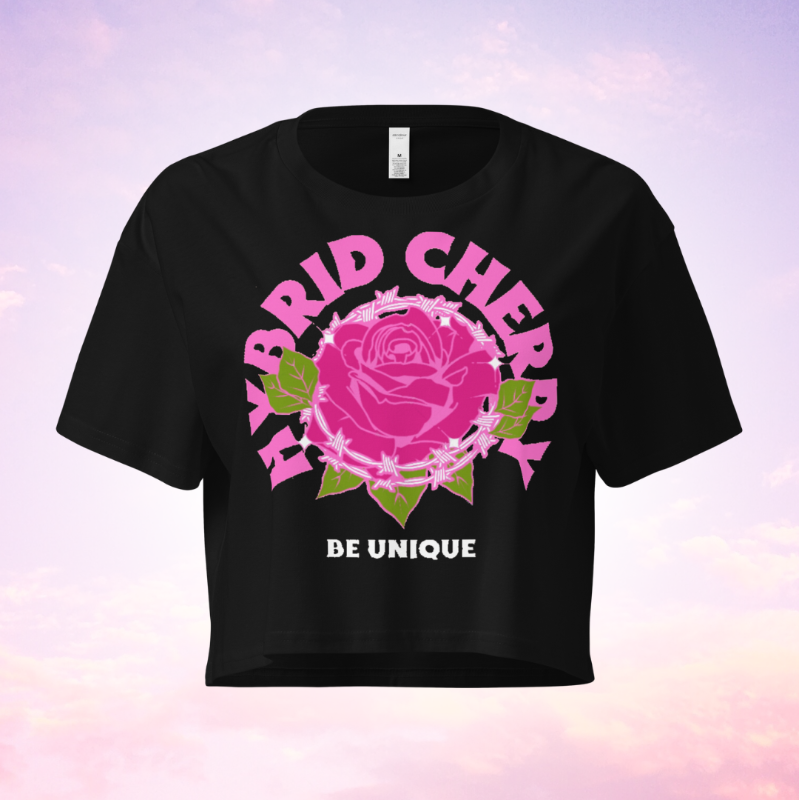 🚨NEW🚨   “Be Unique” Crop Top (Black/Pink Graphic) Main Image