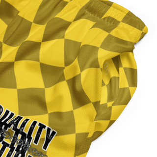 🚨NEW🚨HybridCherry “Equality Is In Motion” Mesh Shorts (Yellow/Checkered) - Thumbnail 3