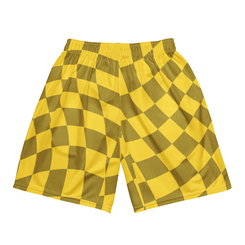 🚨NEW🚨HybridCherry “Equality Is In Motion” Mesh Shorts (Yellow/Checkered) - Thumbnail (Preview) 6