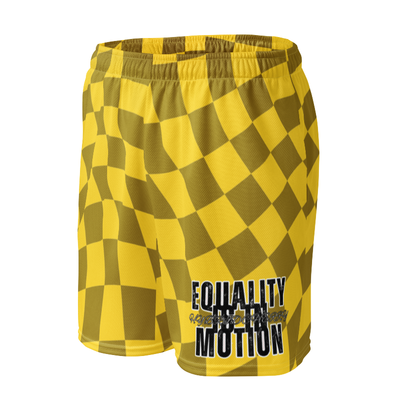 🚨NEW🚨HybridCherry “Equality Is In Motion” Mesh Shorts (Yellow/Checkered) - Thumbnail (Preview) 5