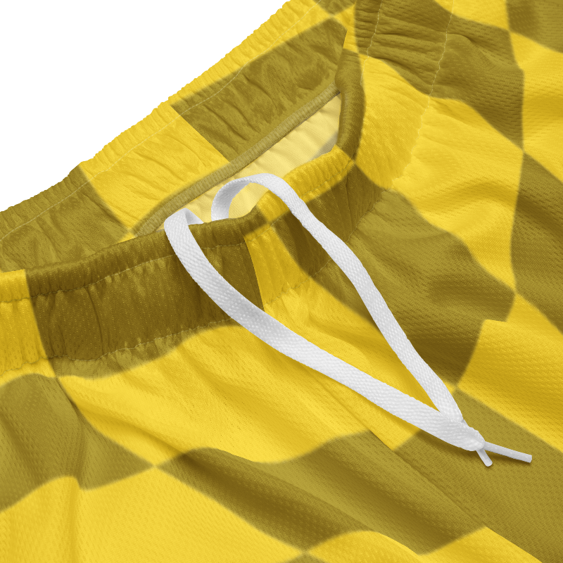 🚨NEW🚨HybridCherry “Equality Is In Motion” Mesh Shorts (Yellow/Checkered) - Thumbnail (Preview) 4