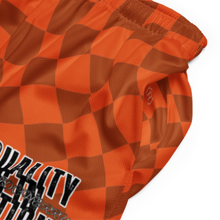 🚨NEW🚨HybridCherry “Equality Is In Motion” Mesh Shorts (Orange/Checkered) - Thumbnail 3