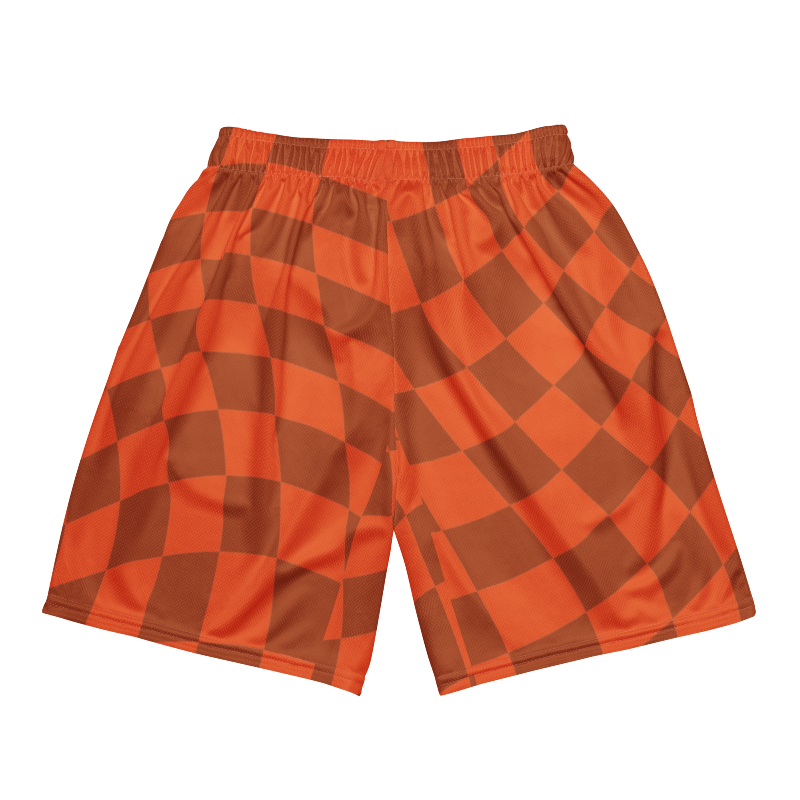 🚨NEW🚨HybridCherry “Equality Is In Motion” Mesh Shorts (Orange/Checkered) - Thumbnail (Preview) 6