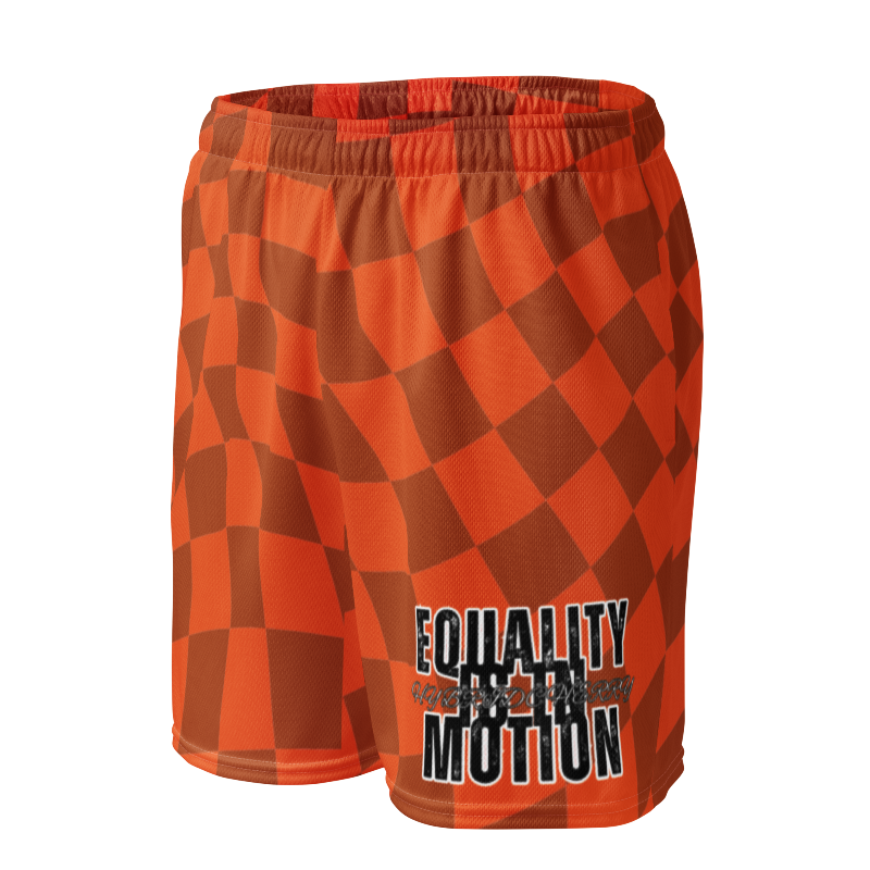 🚨NEW🚨HybridCherry “Equality Is In Motion” Mesh Shorts (Orange/Checkered) - Thumbnail (Preview) 5