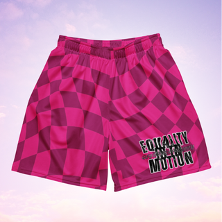 🚨NEW🚨HybridCherry “Equality Is In Motion” Mesh Shorts (Pink/Checkered)