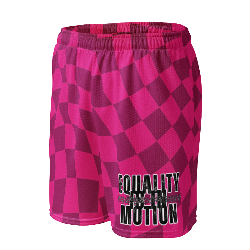 🚨NEW🚨HybridCherry “Equality Is In Motion” Mesh Shorts (Pink/Checkered) - Thumbnail (Preview) 5