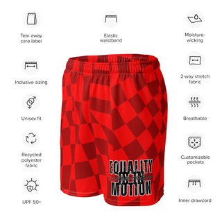 🚨NEW🚨HybridCherry “Equality Is In Motion” Mesh Shorts (Red/Checkered) - Thumbnail 2